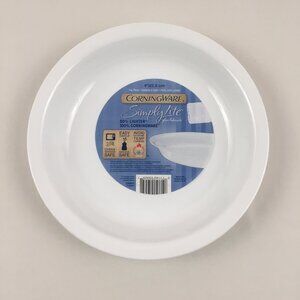 CorningWare Simply Lite White Glass Pie Plate Baking Dish